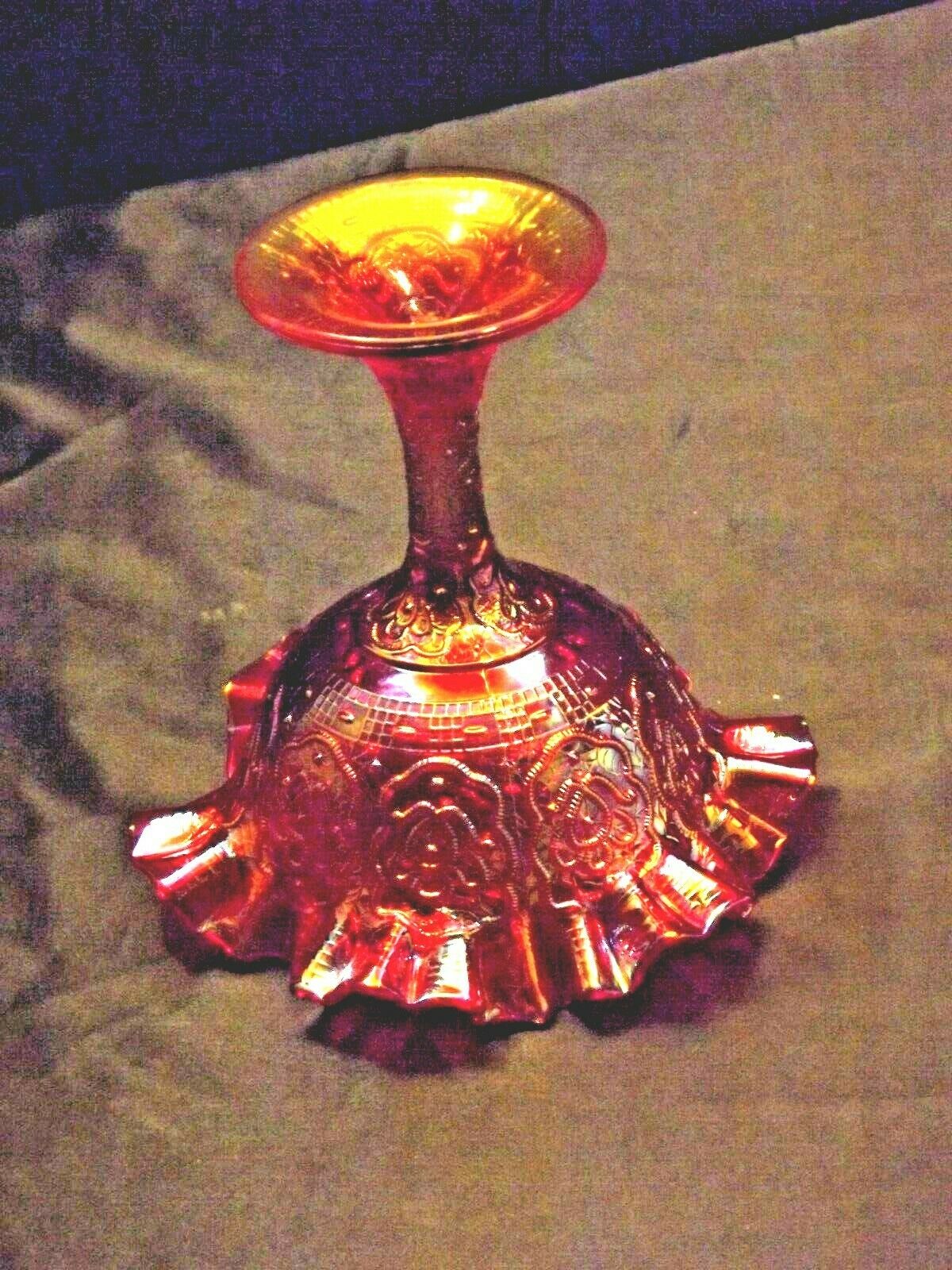 Red Carnival Glass Bowl