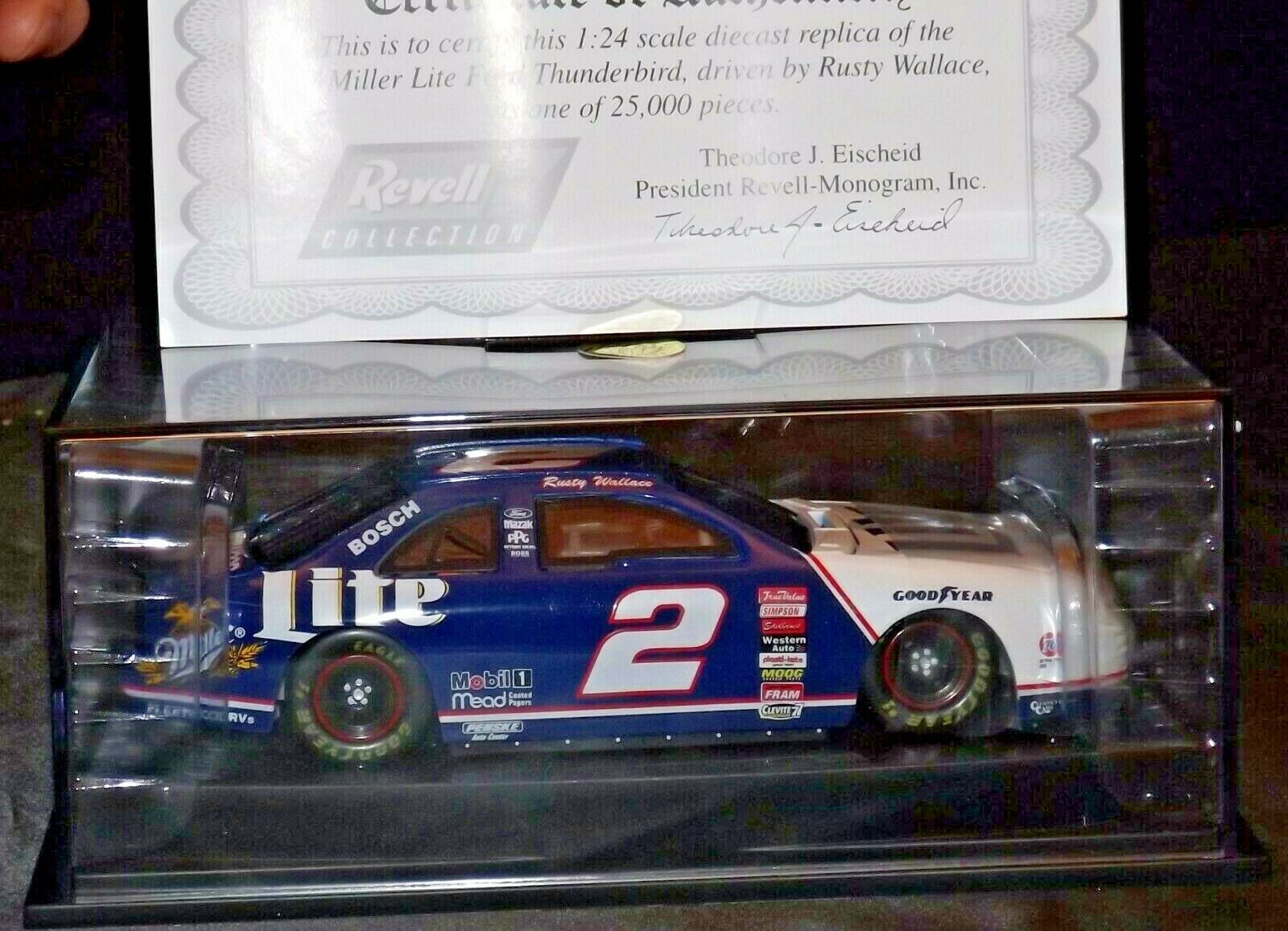 1:43 Scale Diecast Details about   Rusty Wallace #2 Revell Miller Lite 1997 Ford Thunderbird 