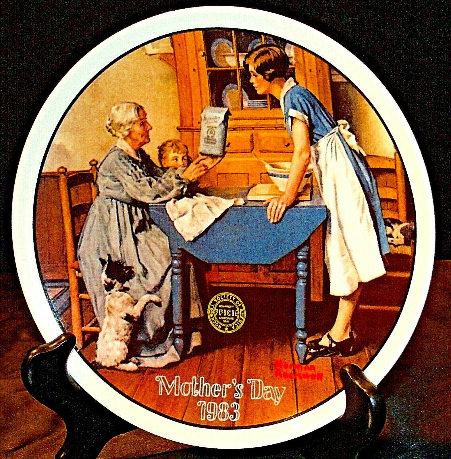 1983 Mothers Day Add Two Cups and a Measure of Love Norman Rockwell Plate  AA20-CP2113