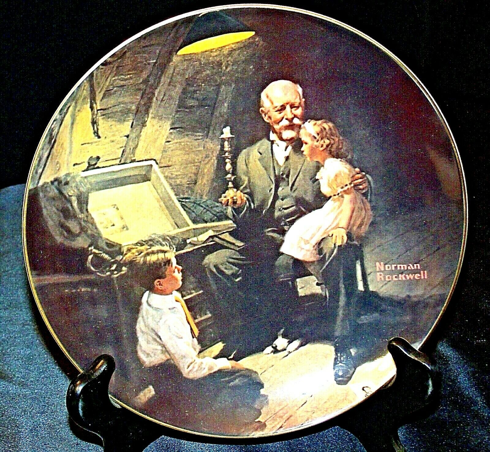Norman Rockwell's Grandpa's Treasure Chest Collectible Plate by Knowles