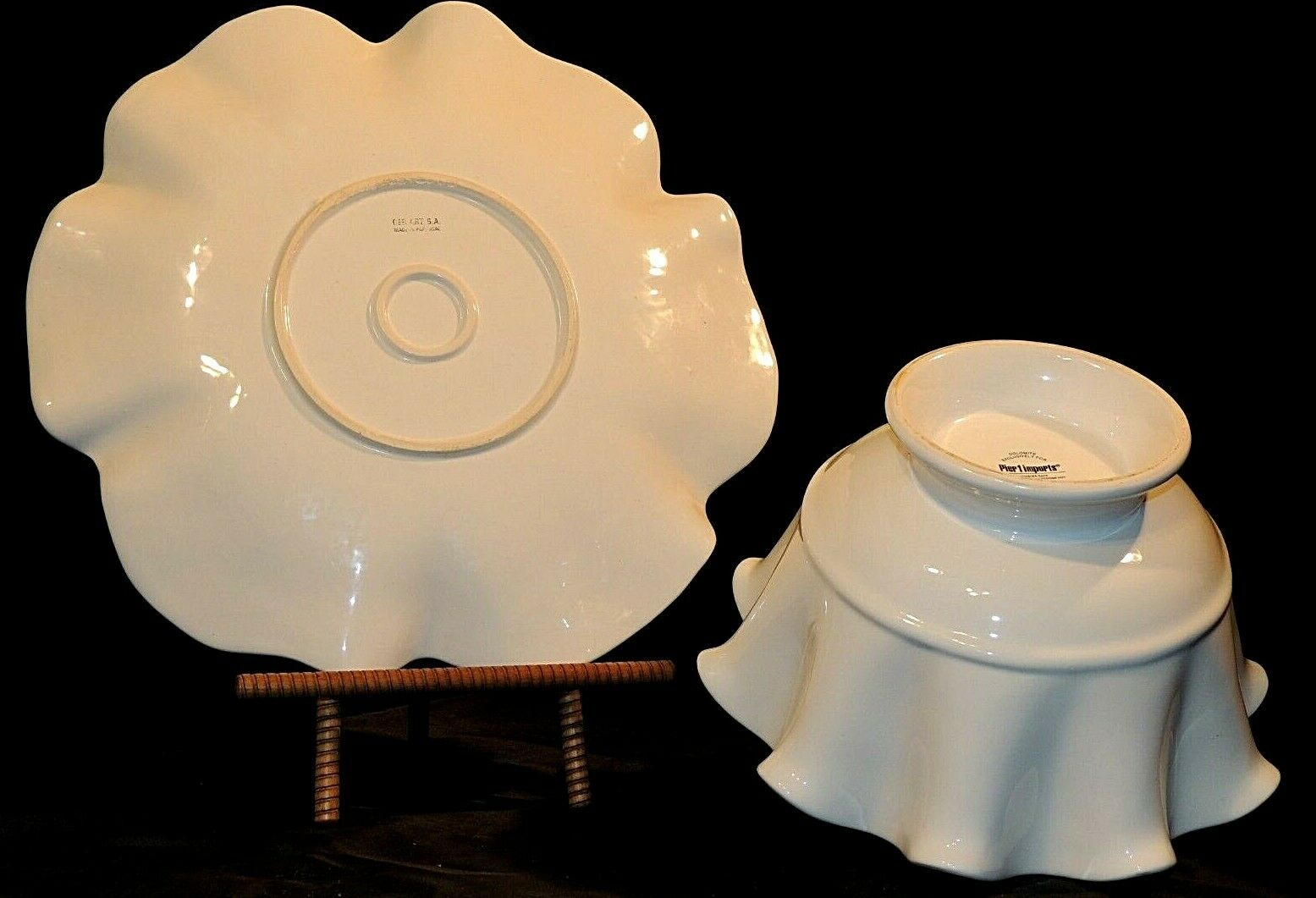 White Ruffle Bowl and Platter AA20-7589 – Angels Auction