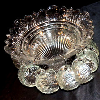 Vintage Punch Bowl With 12 Cups and Ladle 