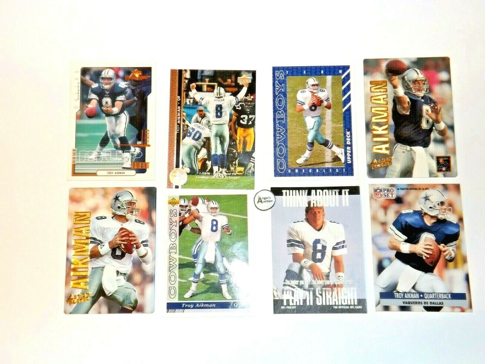 Troy Aikman #8 QB Dallas Cowboys Football Trading Cards AA-191702vv Vintage  Collec – Angels Auction