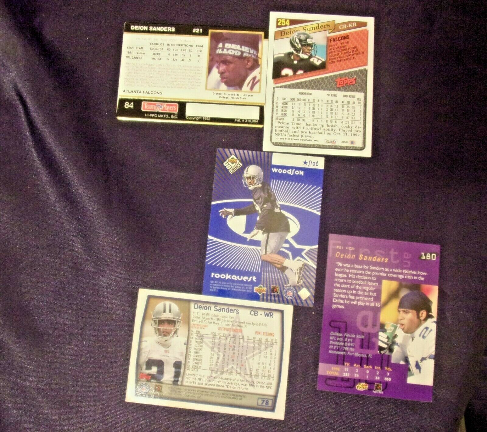 Sold at Auction: Lot of (11) Assorted Deion Sanders Baseball & Football  Cards W/ Some RC's - Varying Conditions