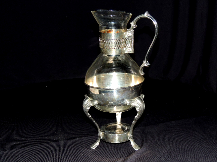 Vintage Glass Coffee Carafe with warmer